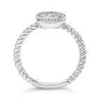 Sterling Silver 1/4 Cttw Diamond Floral Round Braided Ring