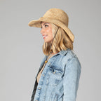 Women's Crocheted Raffia Cowboy Hat