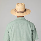 Mens Raffia Fedora Lifeguard with Chin Cord