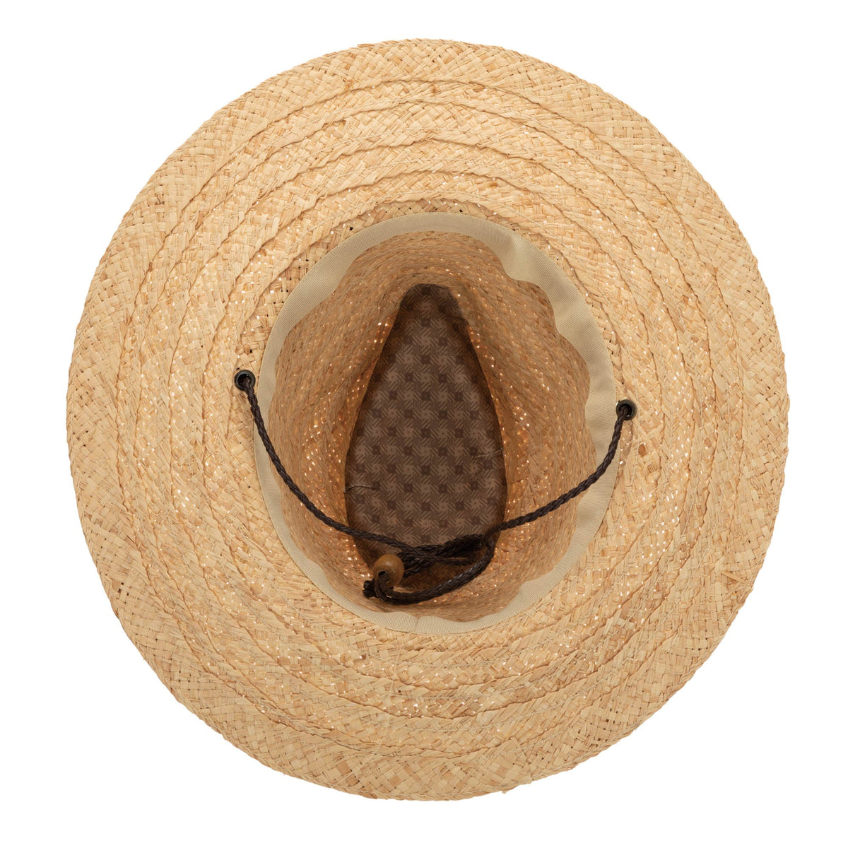 Mens Raffia Fedora Lifeguard with Chin Cord