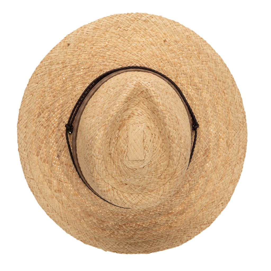 Mens Raffia Fedora Lifeguard with Chin Cord