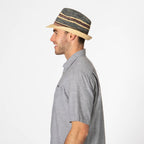 Men's Crochet Braided Raffia Stingy Brim Fedora