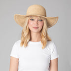 Isla -  Women's Raffia Round Crown Floppy