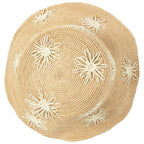 Sol - Crochet Raffia Bucket with Embroidered Flowers