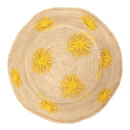 Sol - Crochet Raffia Bucket with Embroidered Flowers