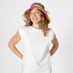 Lucia - Mixed Crochet Raffia Bucket Hat