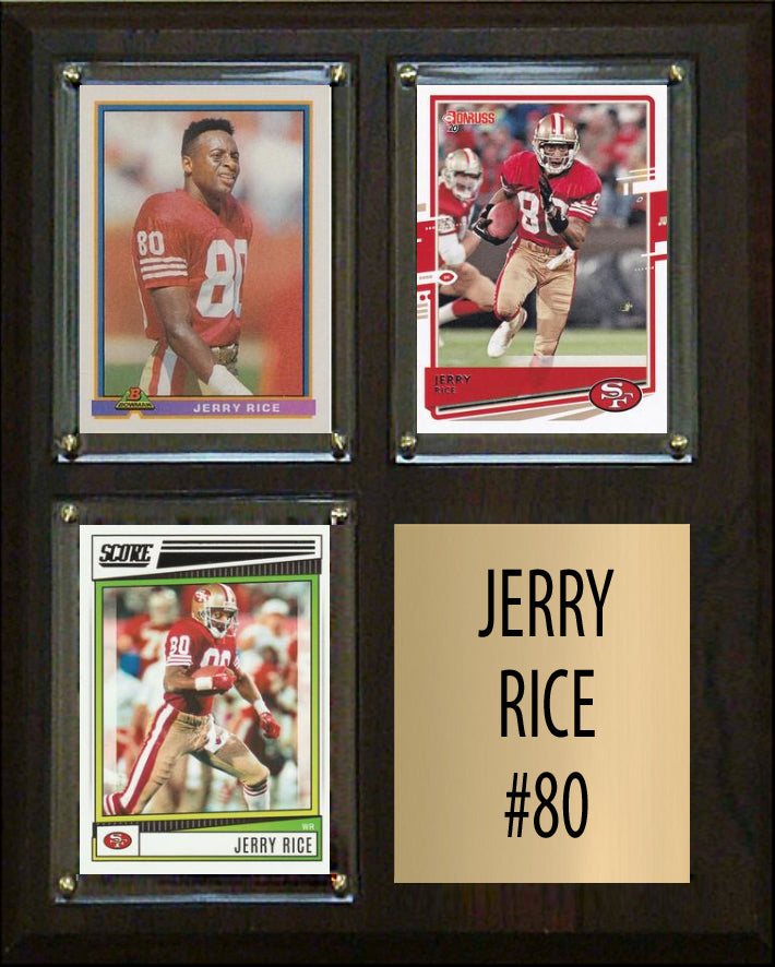 Jerry Rice 3 Card Plaque Donruss Fleer Topps 2025 2024 San Francisco 49ers
