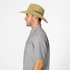 Men's Woven Rush Straw Pinch Crown Cowboy