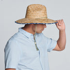 Americana - Men's rush straw lifeguard with under brim print and adjustable chin cord