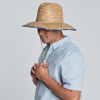 Americana - Men's rush straw lifeguard with under brim print and adjustable chin cord