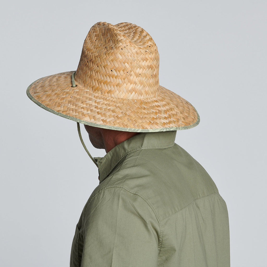 Americana - Men's rush straw lifeguard with under brim print and adjustable chin cord