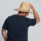 Americana - Men's rush straw lifeguard with under brim print and adjustable chin cord