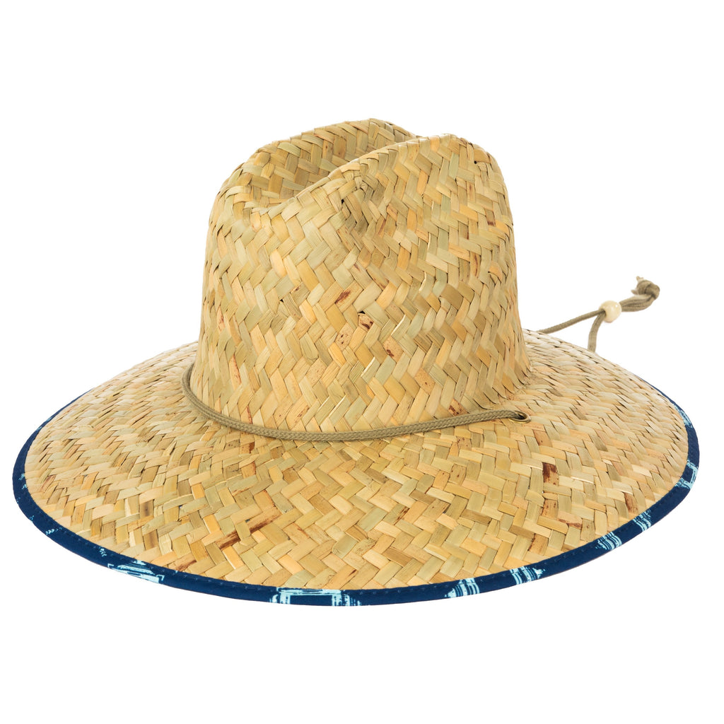 Americana - Men's rush straw lifeguard with under brim print and adjustable chin cord