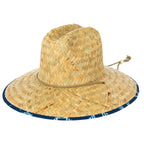 Americana - Men's rush straw lifeguard with under brim print and adjustable chin cord