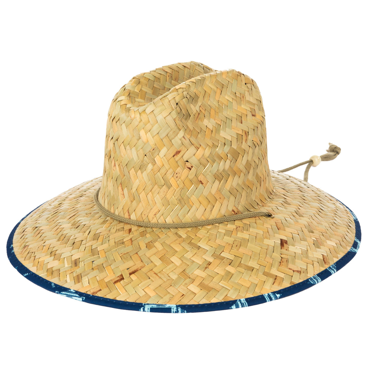 Americana - Men's rush straw lifeguard with under brim print and adjustable chin cord