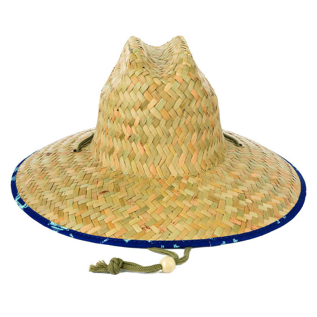 Americana - Men's rush straw lifeguard with under brim print and adjustable chin cord