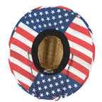 Americana - Men's rush straw lifeguard with under brim print and adjustable chin cord