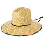 Americana - Men's rush straw lifeguard with under brim print and adjustable chin cord