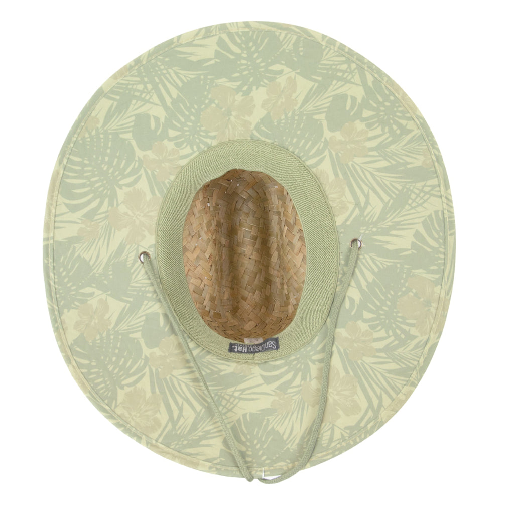 Americana - Men's rush straw lifeguard with under brim print and adjustable chin cord