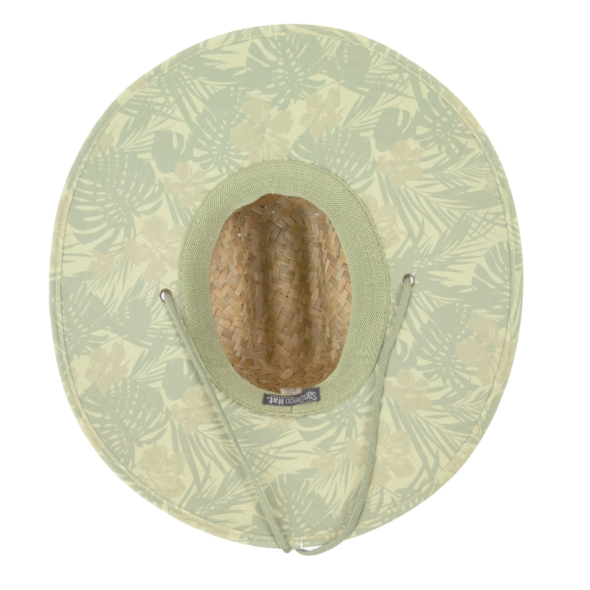Americana - Men's rush straw lifeguard with under brim print and adjustable chin cord