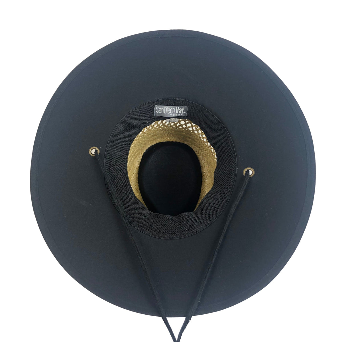 Men Rush Straw Lifeguard Hat with Adjustable Chin Cord