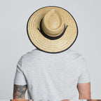Men Rush Straw Lifeguard Hat with Adjustable Chin Cord