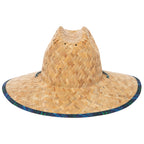 Mens Straw Lifeguard with Tropical Printed Under-brim
