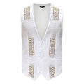 Barocco Luxe Luster Men's Vest - White/Gold