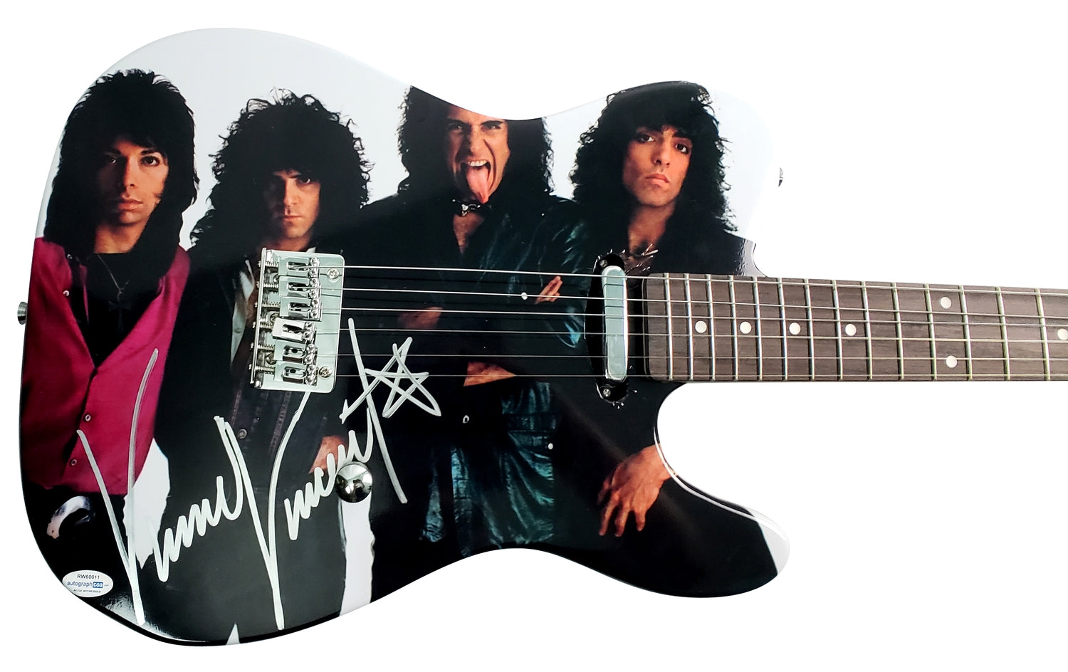 KISS Vinnie Vincent Signed Autographed Custom Graphics Photo Guitar