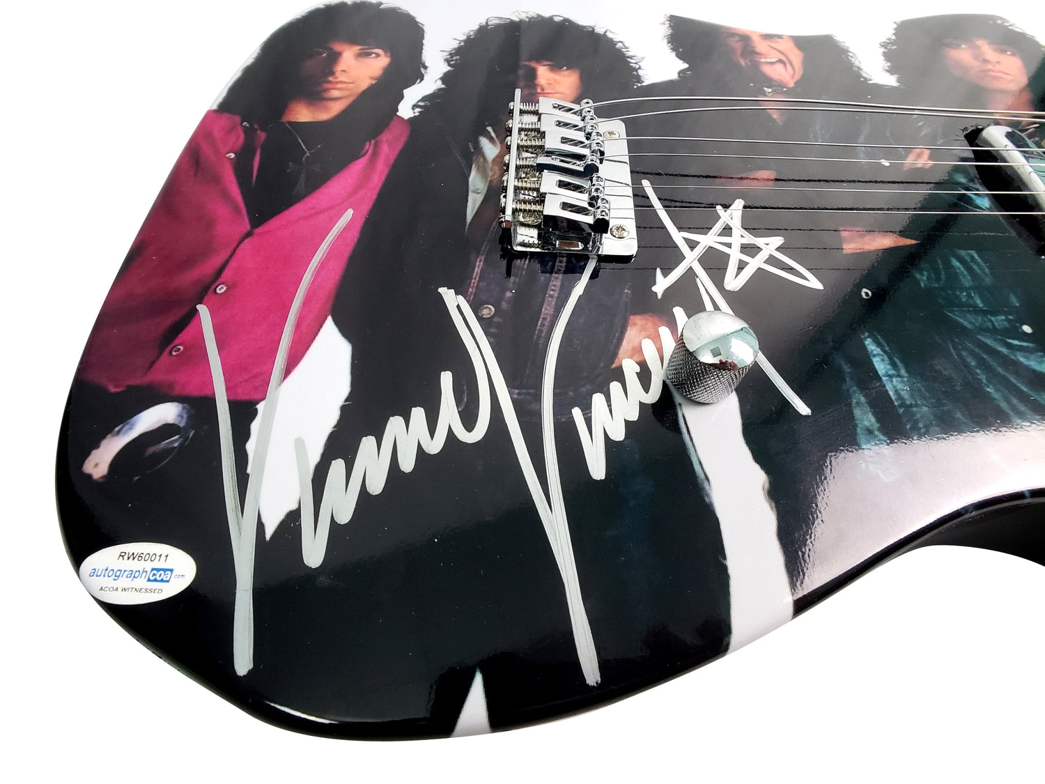 KISS Vinnie Vincent Signed Autographed Custom Graphics Photo Guitar