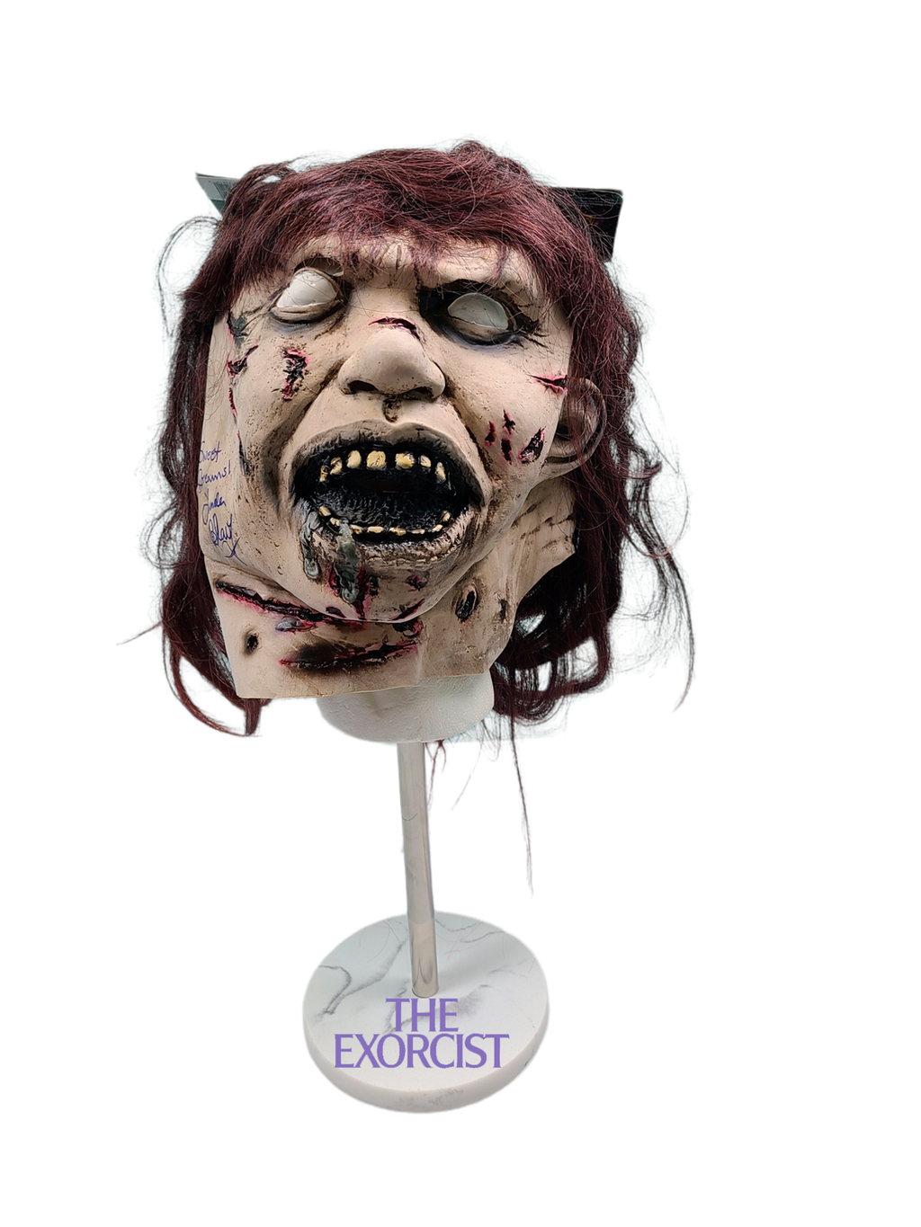 Linda Blair Signed Autographed The Exorcist Mask & Display Stand ACOA Witness