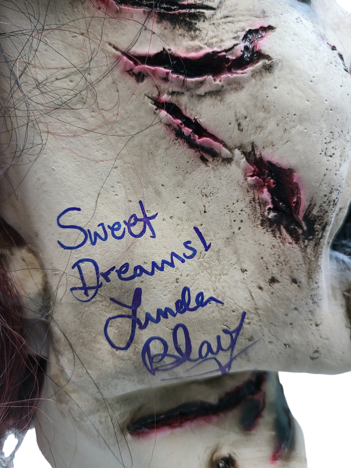 Linda Blair Signed Autographed The Exorcist Mask & Display Stand ACOA Witness