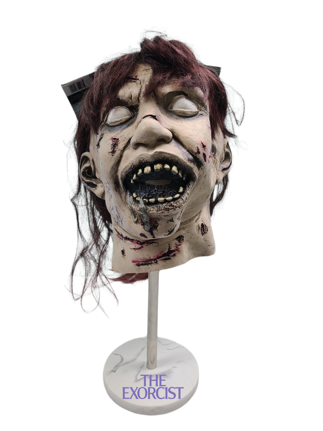 Linda Blair Signed Autographed The Exorcist Mask & Custom Display Stand ACOA ITP