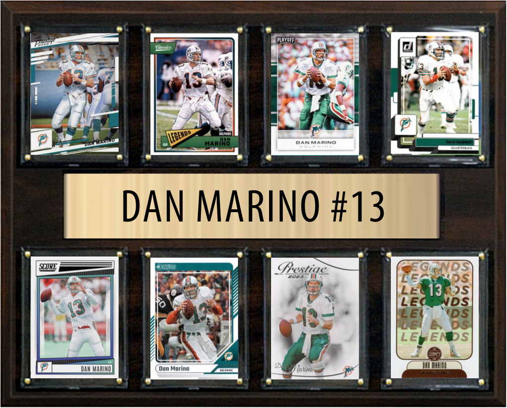 Dan Marino Miami Dolphins Fan Gift Plaque 12x15 8 Cards Topps Donruss Panini 2024 2025 2026