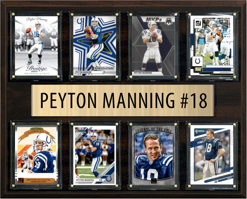 Peyton Manning Indianapolis Colts Fan Gift Plaque 12x15 8 Cards Topps Donruss Panini 2024 2025 2026
