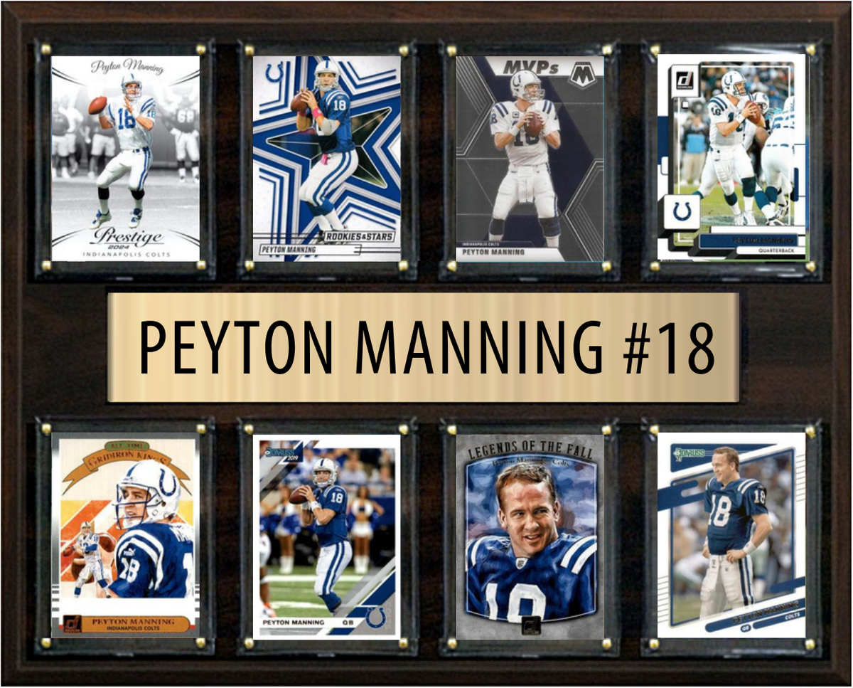 Peyton Manning Indianapolis Colts Fan Gift Plaque 12x15 8 Cards Topps Donruss Panini 2024 2025 2026