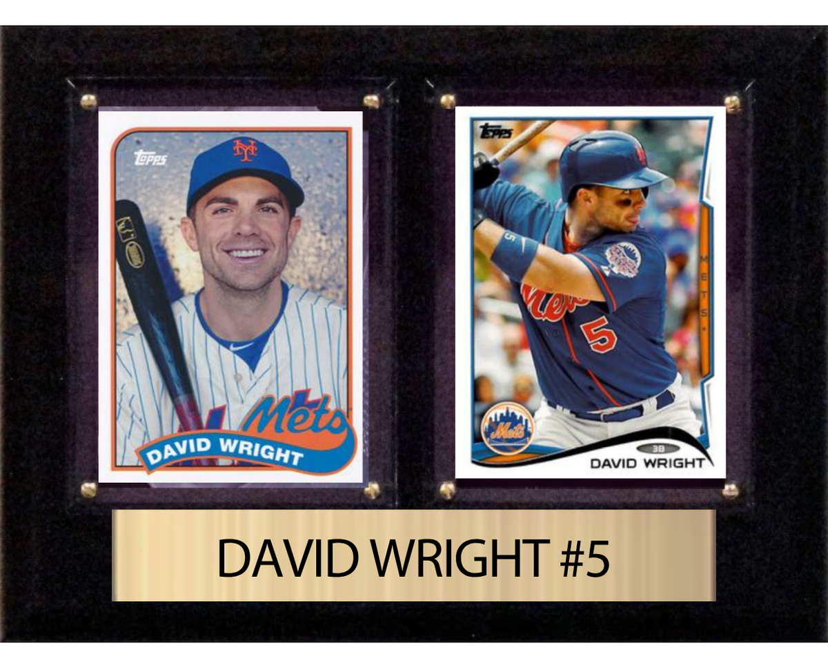 David Wright New York Mets Fan Gift Plaque 6x8 2 Cards Topps Donruss Panini 2024 2025 2026