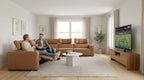 Rally Pro Caramel 6-Piece Power Reclining Sectional with Console and Immersive Sound System