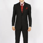 Ferrecci Mens PV150 - Red/Black with Black Back Adjustable Vest Set