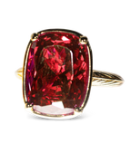 Sterling Silver Elongated Cushion Garnet CZ Cocktail Ring