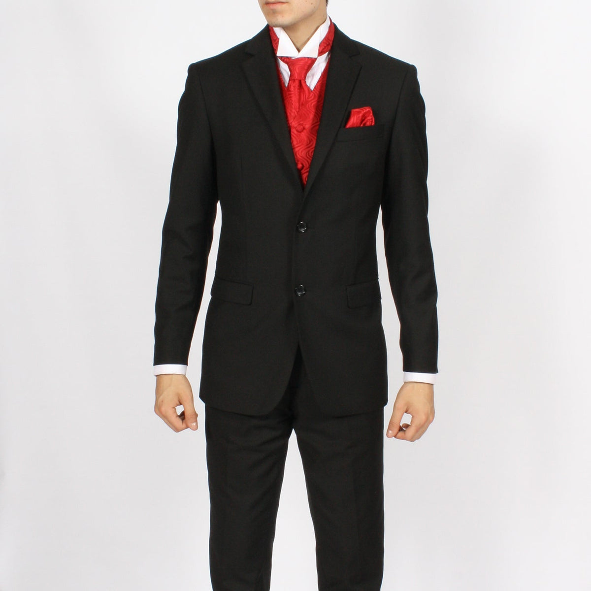 Ferrecci Mens PV150 - Red with Red Back Adjustable Vest Set