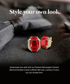 Vittorio Vico Large Rectangular Diamond Flanked Colorstone Crystal Cufflinks: CL 74XX Series