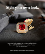 Large Square Crystal Diamond Cufflinks CL71XX