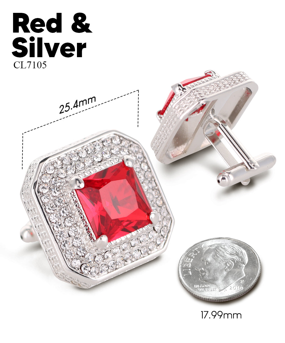 Large Square Crystal Diamond Cufflinks CL71XX