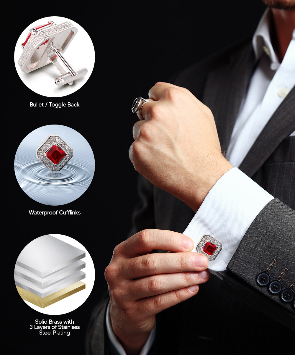 Large Square Crystal Diamond Cufflinks CL71XX