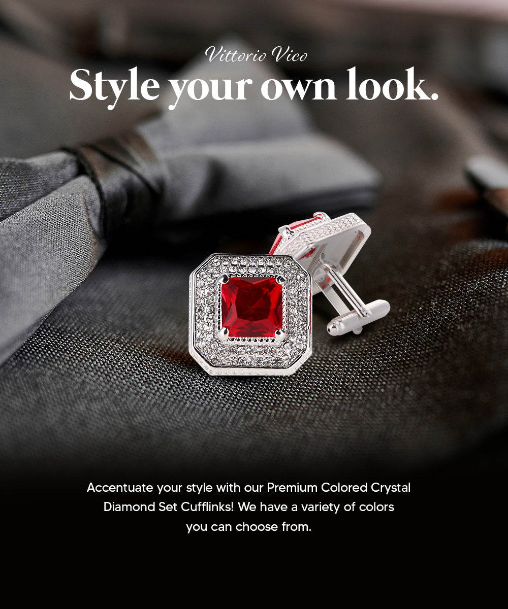 Large Square Crystal Diamond Cufflinks CL71XX