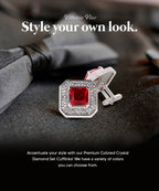 Large Square Crystal Diamond Cufflinks CL71XX