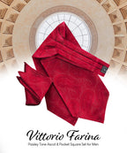 Vittorio Farina Men's Woven Paisley Ascot & Pocket Square