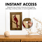 Red Cardinal Bird Gun Concealment Furniture - Handcrafted Hidden Gun Storage Wall Decor - Hidden Gun Shelf with Magnetic Lock for Quick Access