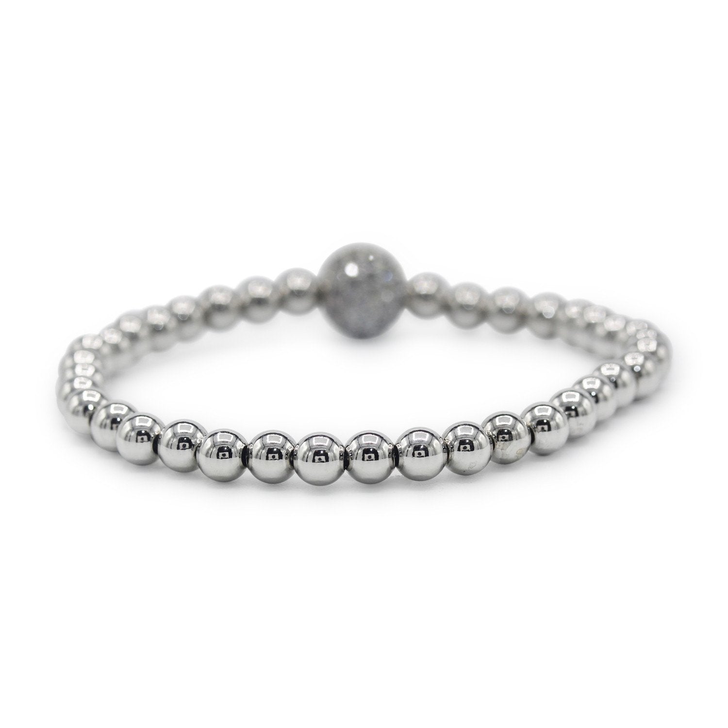Brass Cubic Zirconia Ball Charm Bracelet Men Women